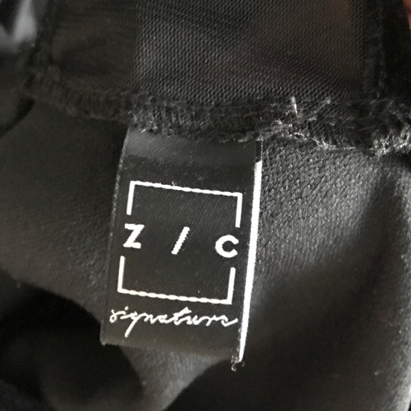 Z/C Signature - Black Midi Dress with velvet detail - Picture 7 of 7